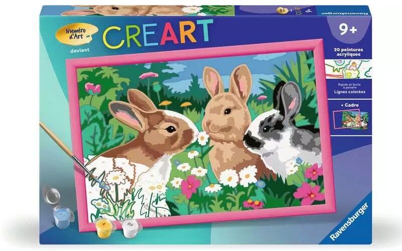 CreArt Kids 31x21cm : Lapins dans le pré - Ravensburger