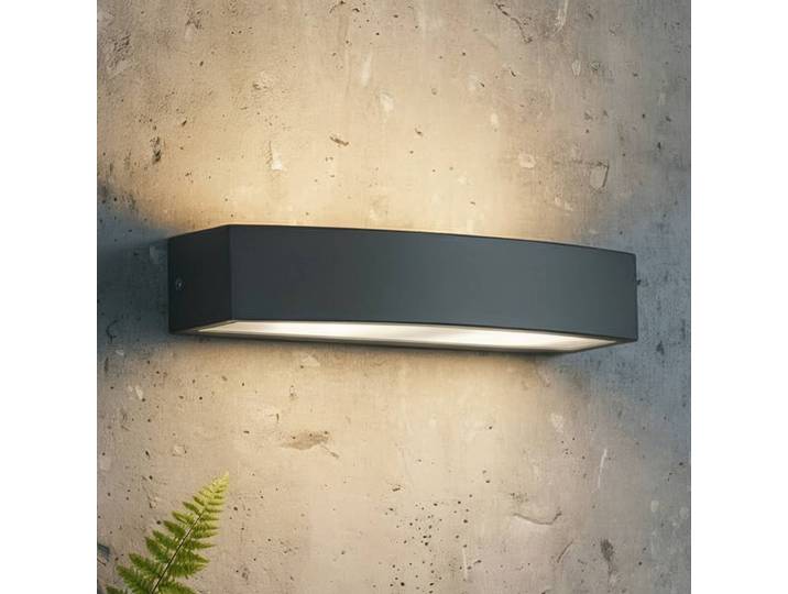 IDEAL LUX Aussenwandleuchte Andromeda, dimmbar, schwarz, für Badezimmer, Aluminium, Modern, Wandleuchte außen