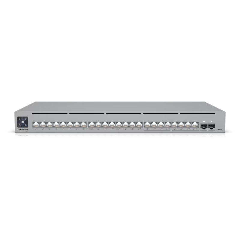 Ubiquiti Switch UniFi 16xRJ45 GBit/8xRJ45 2.5G/2xSFP+ Managed PoE+ 400W Max 19" Rack-Mountable, 1,3" Touchscreen