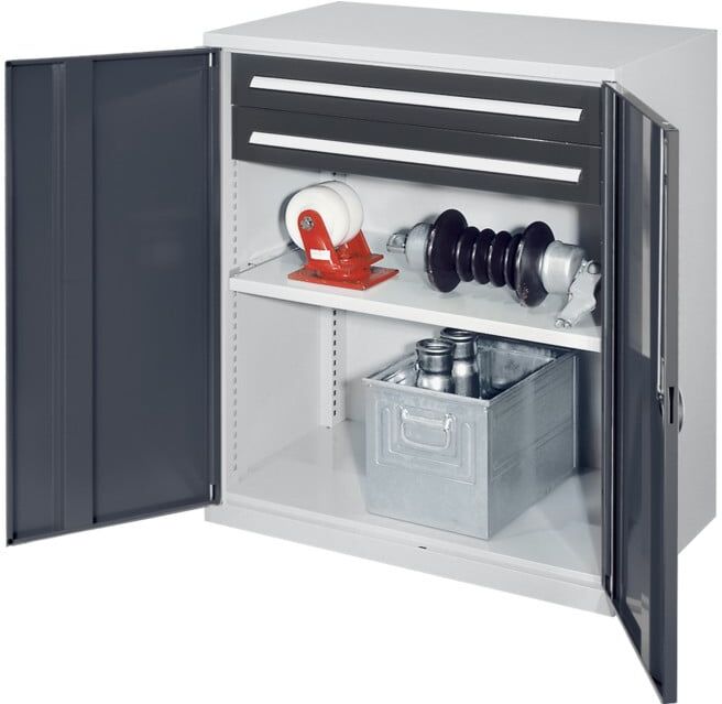 Kappes Schwerlastbeistellschrank Mod. 61 RAL 7035/7016 Vollblechtüren mit Ausstattung (1471.01.1024)