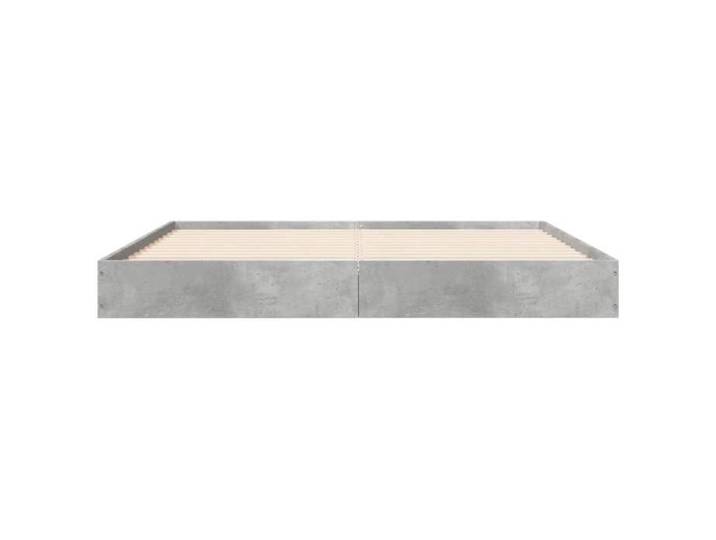 Lit 160x200cm - VIDAXL - Cadre de lit MODERNE - sans matelas - gris béton L9767