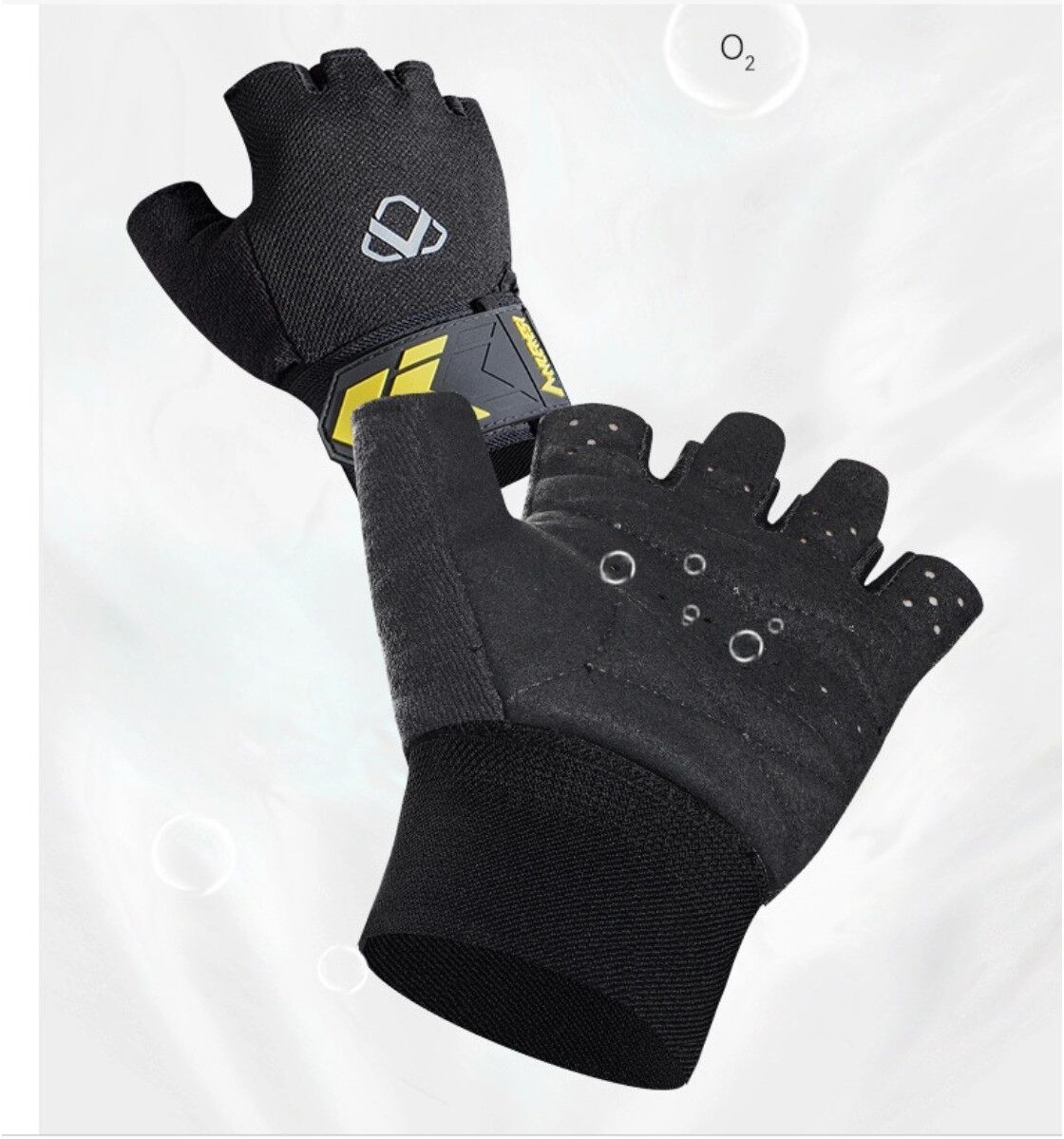 INF Professionelle Fitness-Schutzhandschuhe 1 Paar — Rutschfeste Polyester-Fitnesshandschuhe für Gewichtheben, Klimmzüge und L
