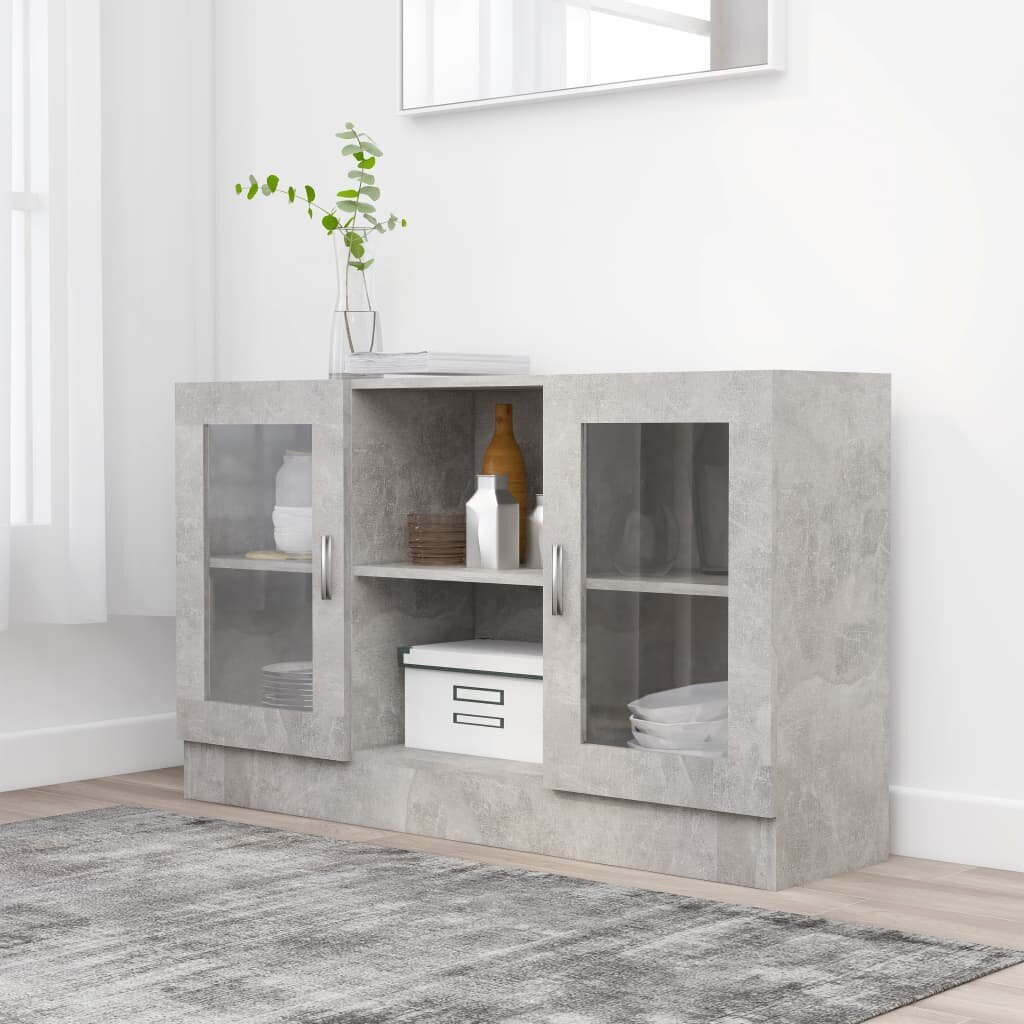 Vitrine Kabinett Beton grau 47.2"x12"x27.6" Chipboard