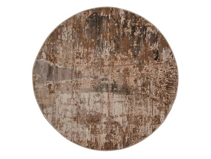 Dieter Knoll Webteppich, Beige, Textil, Abstraktes, rund, leicht zusammenrollbar, Teppiche & Böden, Teppich, Webteppich