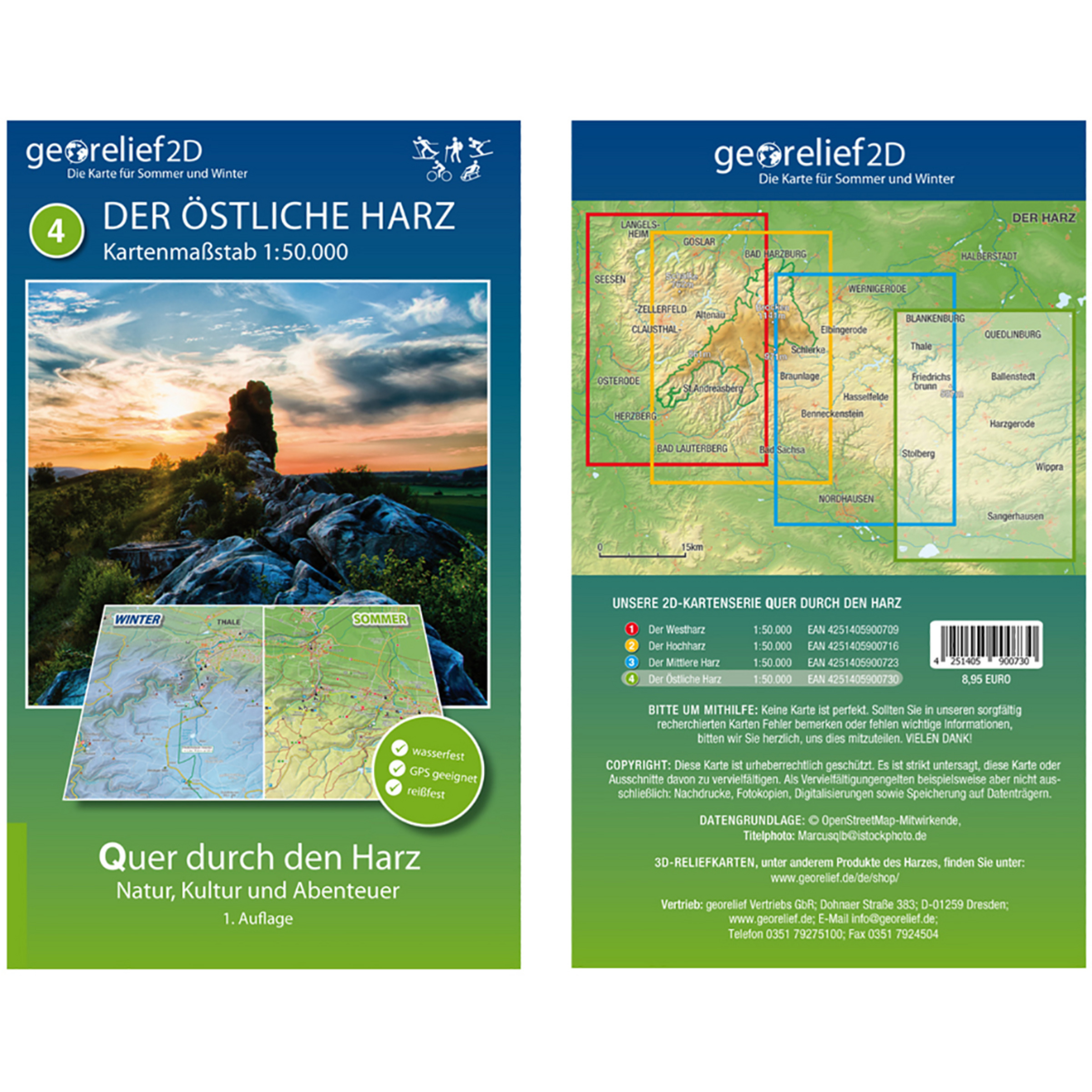 Georelief Der Östliche Harz Wanderkarte Topografische Karten