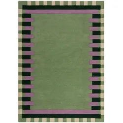 KADIMA DESIGN Wollteppich Handgetuftet | Mit lebendigem Bordürendesign | Strapazierfähig für Ihr Zuhause | 200x290cm