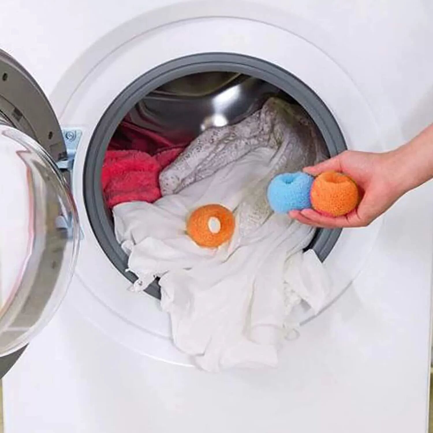 INF Boule d'épilation pour machine à laver 6 pièces Orange