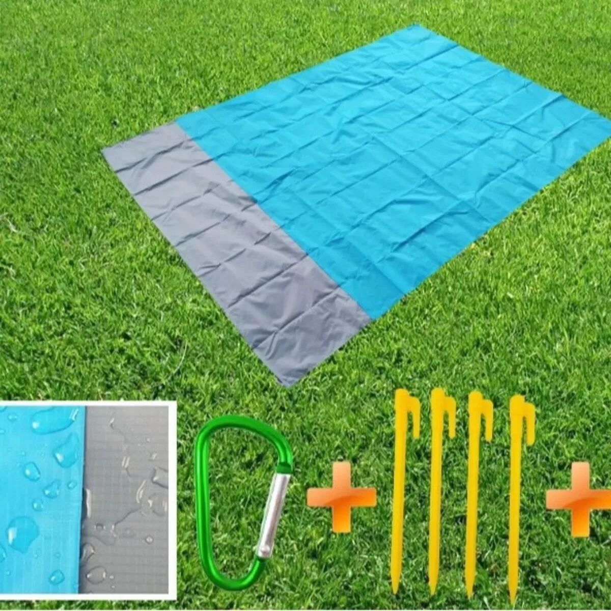 INF Outdoor Camping Picknickdecke - Wasserdicht, faltbar und feuchtigkeitsbeständig Groß