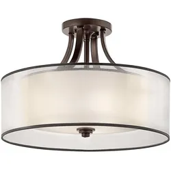 Elstead Lighting, Deckenleuchte, Lacey Deckenleuchte E27 4-fach Mission Bronze helle Umbra, Erd-Farbe, metallisch gefrostet (E27)