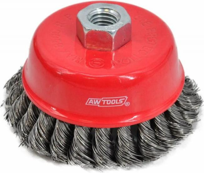 AWTOOLS 100mm M14 draadborstel met rechte draden