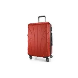 Suitline -  Mittelgroßer Reisekoffer mit Erweiterung, Trolley Hartschale matt, 4 Rollen, ABS, TSA, Rot