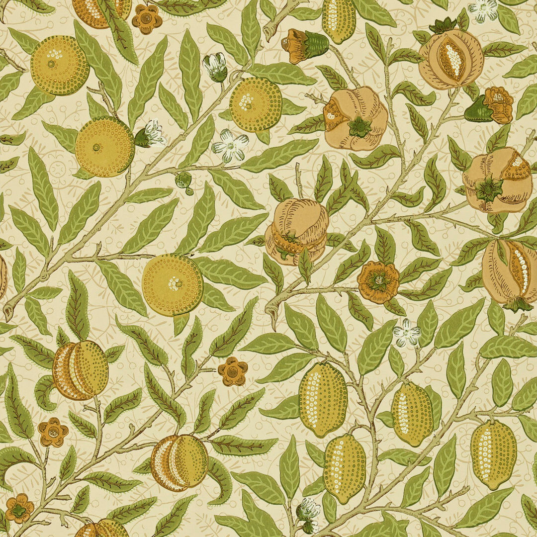 Morris & Co Fruit 10.05m x 52cm Matte Wallpaper Roll Brown;Green;Beige 1,005cm L