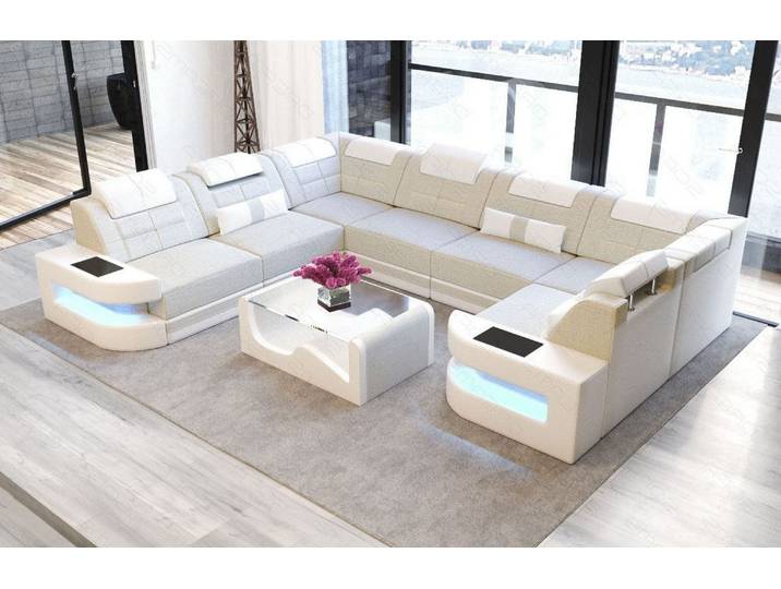 Wohnlandschaft Como U-Form aus Stoff