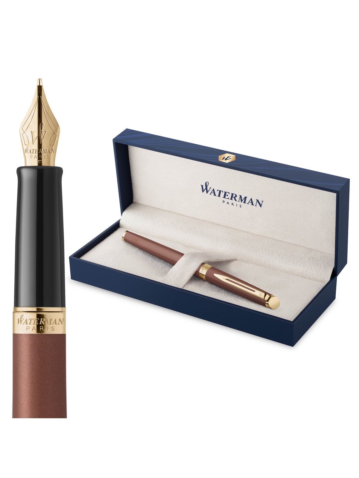 Waterman Hémisphère Fountain Pen | Copper Red (The Understated Edit Collection) | Fine Nib with Blue Ink | Gift Box