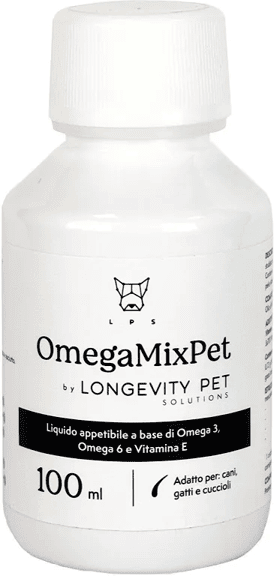 Longevity Pet Omega Mix Pet 100 ml Mangime Complementare per Cute sana e Mantello Lucente