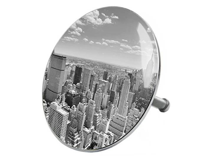 Sanilo Badewannenstöpsel Skyline New York, Stöpsel für die Badewannen deckt den kompletten Abflussbereich ab, universal mit Motiv