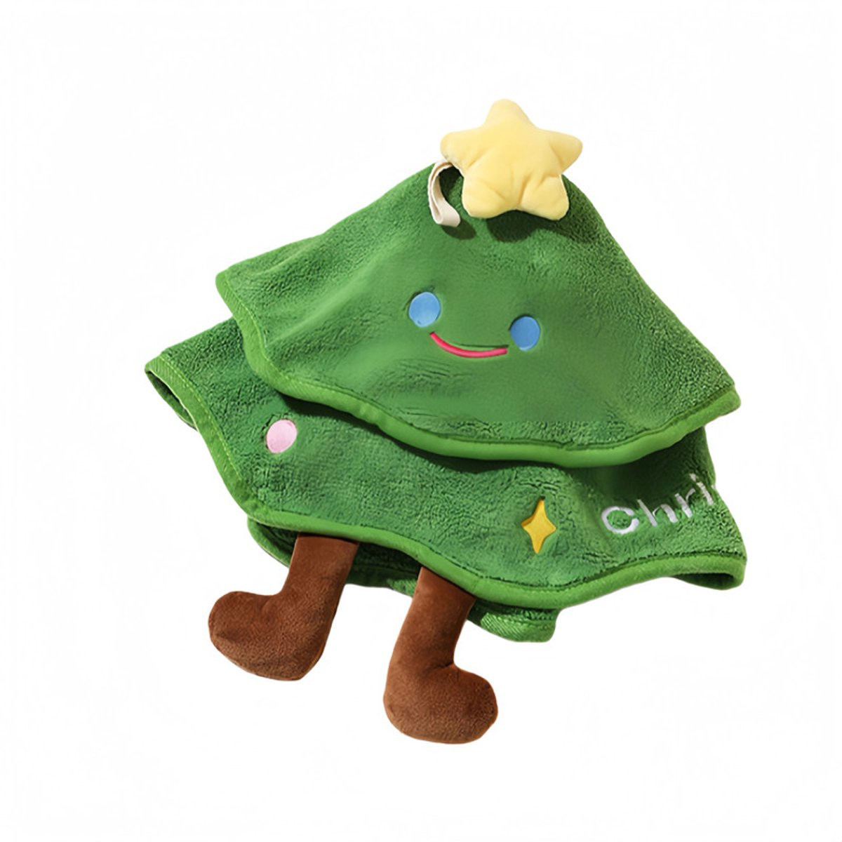 Superabsorberende en snel drogende badkamerhanddoek met kerstboomdecoratie