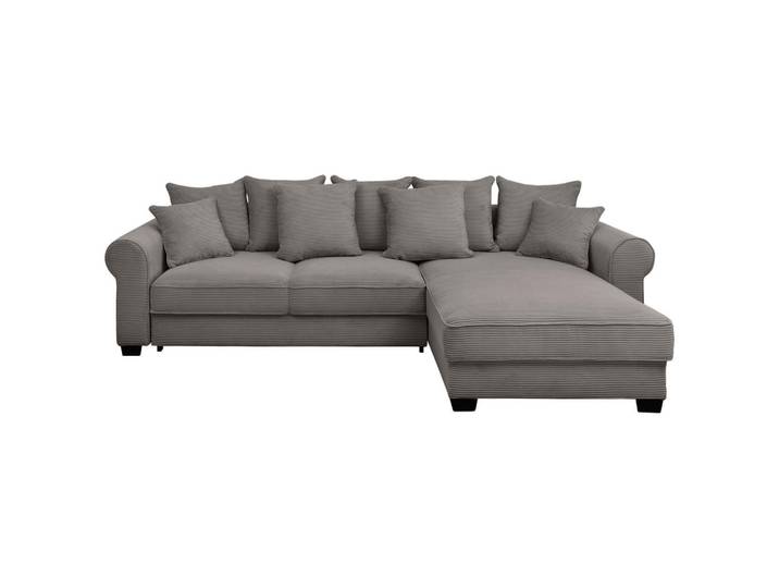 Ecksofa, Braun, 318x197 cm, Textil, 3-Sitzer & Ottomane Rechts, Modern
