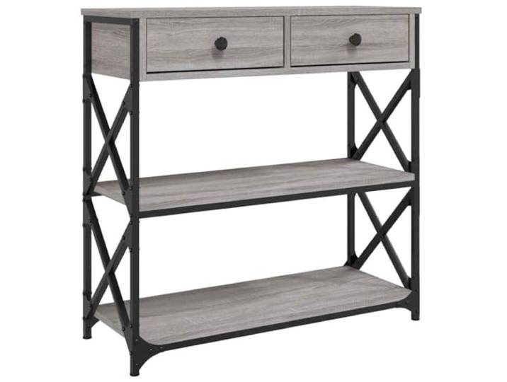 Heofavd Konsolentisch Grau Sonoma 75x28x75 cm Holzwerkstoff Metall