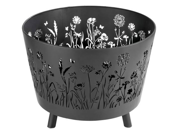 Ambia Home Feuerstelle, Schwarz, Metall, konisch, 40 cm, Gartenmöbel, Feuerschalen & Feuerkörbe