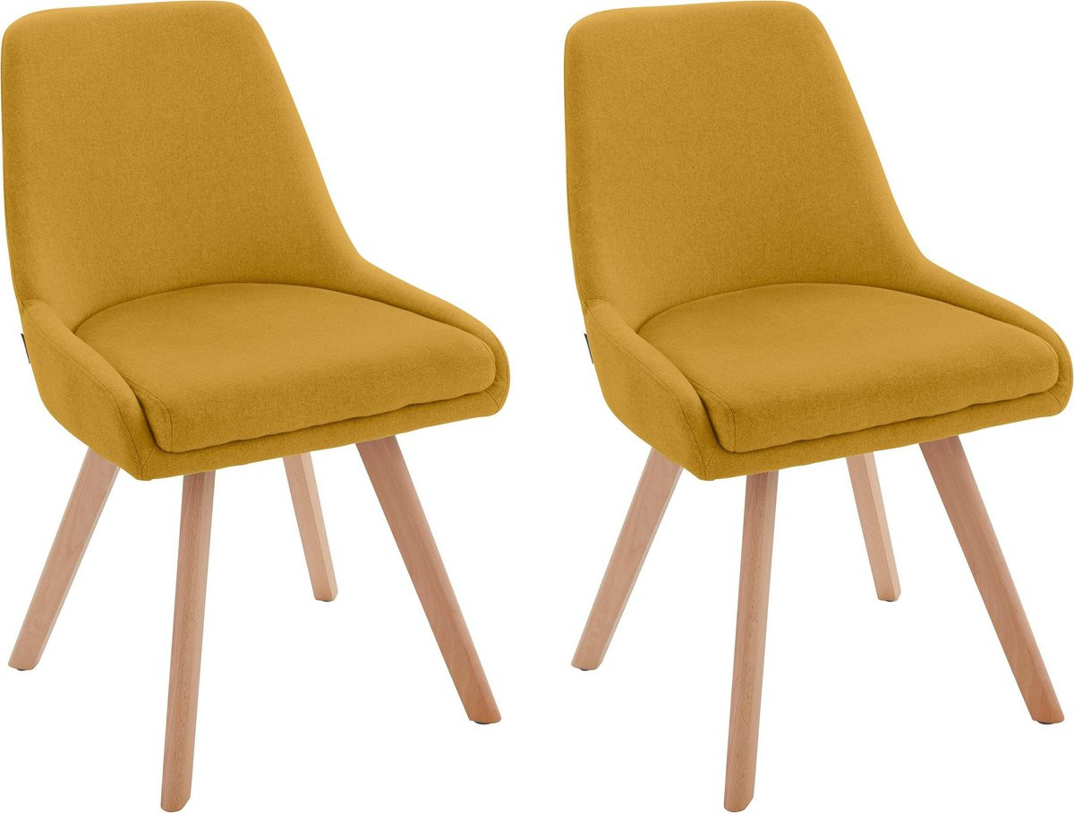 Notio Living Rudi Eetkamerstoel - Set van 2 - Woollook Mustard