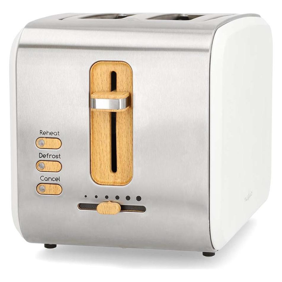 Nedis Toaster - Soft-Touch - 6 Verschiedenen Stufen - Auftau- und Aufwärmfunktion - Krümelschublade (KABT510EWT)