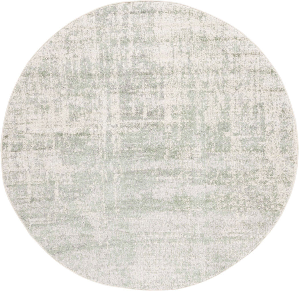 Borough Wharf Adirondack Abstract Area Rug In Sage / Ivory Ivory Round 183 cm