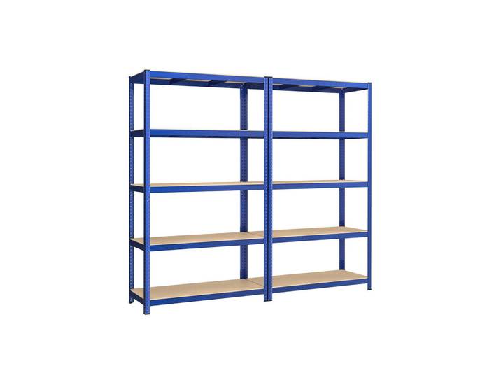 Hansiro Schwerlastregal Cairo 2er-Set, Blau, Holzwerkstoff, 120x200x60 cm, Freizeit & Co, Heimwerken, Werkstatteinrichtung, Schwerlastregal