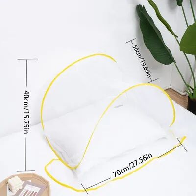 The Handy Homestead Portable Folding Mosquito Head Net For Bed Camping And Travel yellow