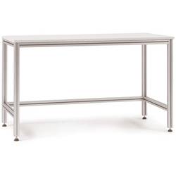 Manuflex AA3012 Kastentisch ALU mit Linoleumplatte für stehende Tätigkeiten, BxTxH = 1000 x 800 x 900-917 mm