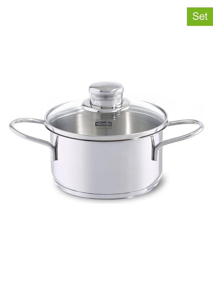 Fissler 2tlg. Set: Edelstahl-Kochtopf "Profi Collection®" - Ø 14 cm - onesize