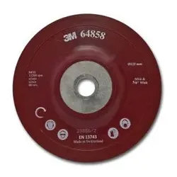 Hochleistungsstützteller flach, rot, 125mm, M14, flexibel