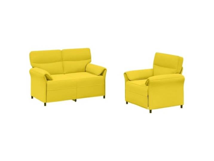 Makastle Sofa Couch 2er Set Helles Gelb Stoff