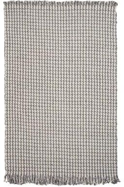 Domani Oahu Casual Houndstooth Handwoven Wool Area Rug with Fringe
