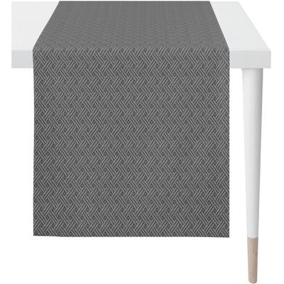 Tischläufer APELT "Match", grau (anthrazit), B:140cm L:46cm, PVC, Polyester, Tischdecken