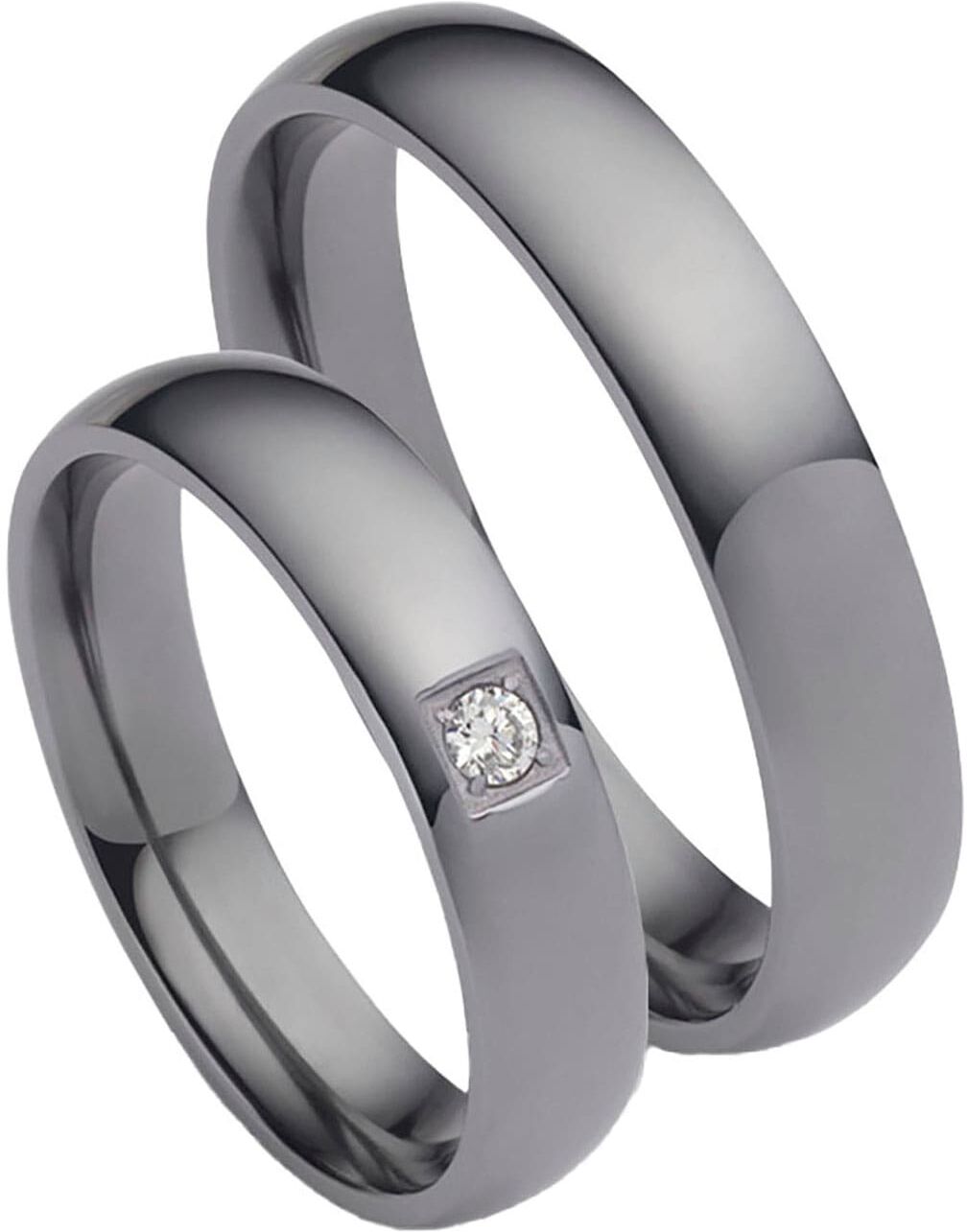 Trauring FIRETTI "Schmuck Geschenk Tantal Hochzeit Ehering "LIEBE" Gr. 61, grau, Fingerringe, Damen, 61, ohne Brillant, Tantal, 4,5mm, Trauring, Made in Germany - wahlweise mit oder ohne Brillant