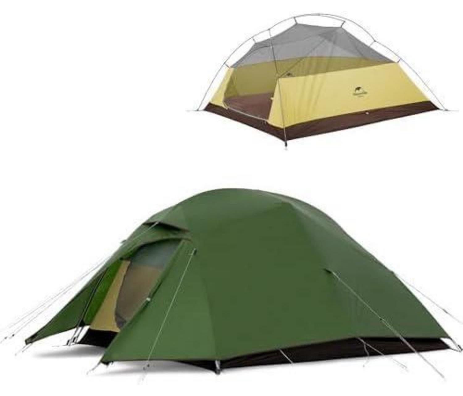 Ultraleichtes 3-Personen-Zelt 3-4 Saison 20D Waldgrün 2,2 kg