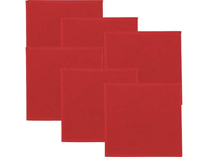 Erwin Müller Reinigungstuch, Putztuch, Putzlappen, Spültuch 6er-Pack rot Größe 25x25 cm - 100% Baumwolle, zum Spülen oder Staubwischen, robust und langlebig, mit Frottierseite