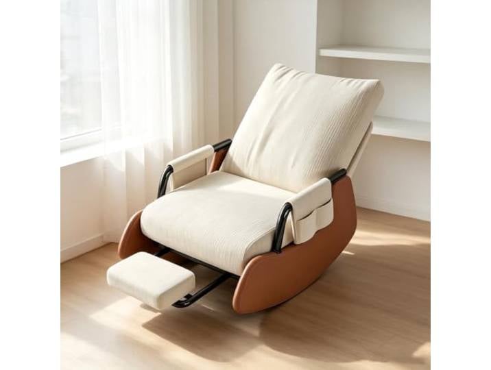LCNDKF Fernsehsessel Relax mit Praktischer Seitentasche Ergonomischer Schaukelstuhl mit ausziehbarer Fußstütze und Seitentasche für tägliche Entspannung.