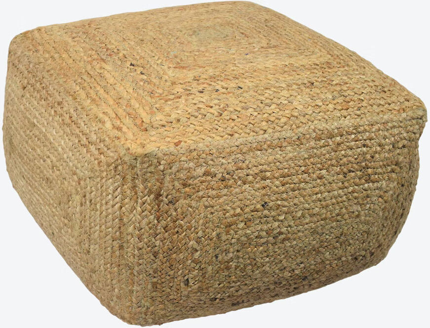 Bay Isle Home Iver 40 cm W Jute Square Pouffe Brown 25cm H X 40cm W X 40cm D