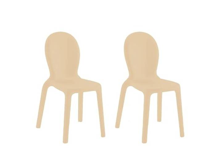 Produce Shop 2er-Set Stühle aus Polyethylen, Esszimmer Bar Restaurant, modernes Design Chloé - Beige