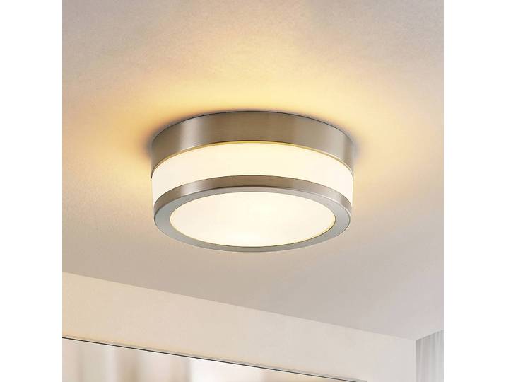 Deckenlampe Flavi Lindby, dimmbar, alu / grau / zink, für Badezimmer, Metall, Modern, Deckenlampe