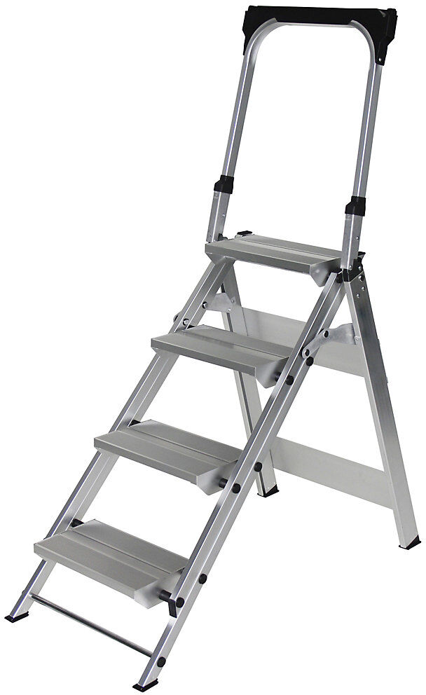 Alu-Klapptreppe, mit Sicherheitsbügel, 4 Stufen MUNK