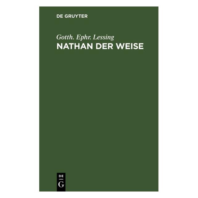 De Gruyter Lessing:Nathan der Weise (Deutsch, Gotthold Ephraim Lessing) (67781252)