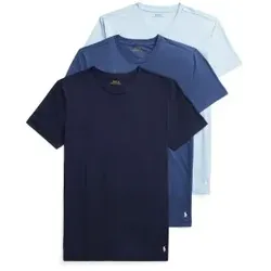 Polo Ralph Lauren für Herren. 714830304019 3er-Pack blaue Rundhals-T-Shirts (M), Heimtextilien, Baumwolle, Kurzarm, Marine
