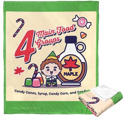 Wb Elf 4 Main Food Groups Cartoon Silk Touch Throw Blanket by The Northwest in O