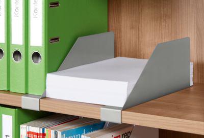 Schäfer Shop Genius Metallfachteiler für Regale & Schränke TETRIS WOOD, weißalu, 1 Stück