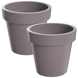 WellHome - Set 2 Pflanztöpfe 6,7L LOFLY Ø24,5 cm/Stück Farbe Grau