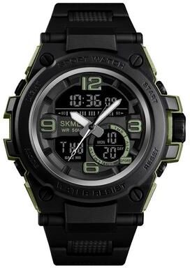 Everyday Crate SKMEI 1452 Outdoor Sports Watch 50M Waterproof Digital Analog Watch With Triple Time Display armygreen