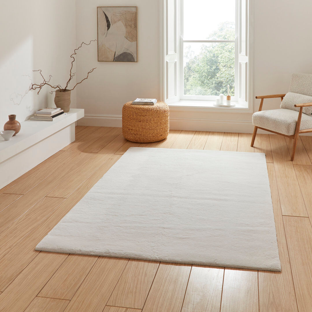 Think Rugs Snug area rug Machine Woven Cream White Rectangle 120 x 170cm